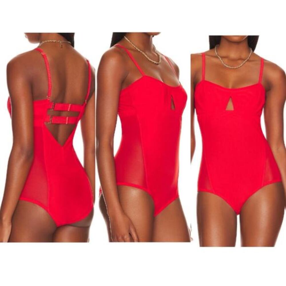 Revolve We are HAH Under the‎ Wire Bodysuit Blood Orange - Picture 3 of 16